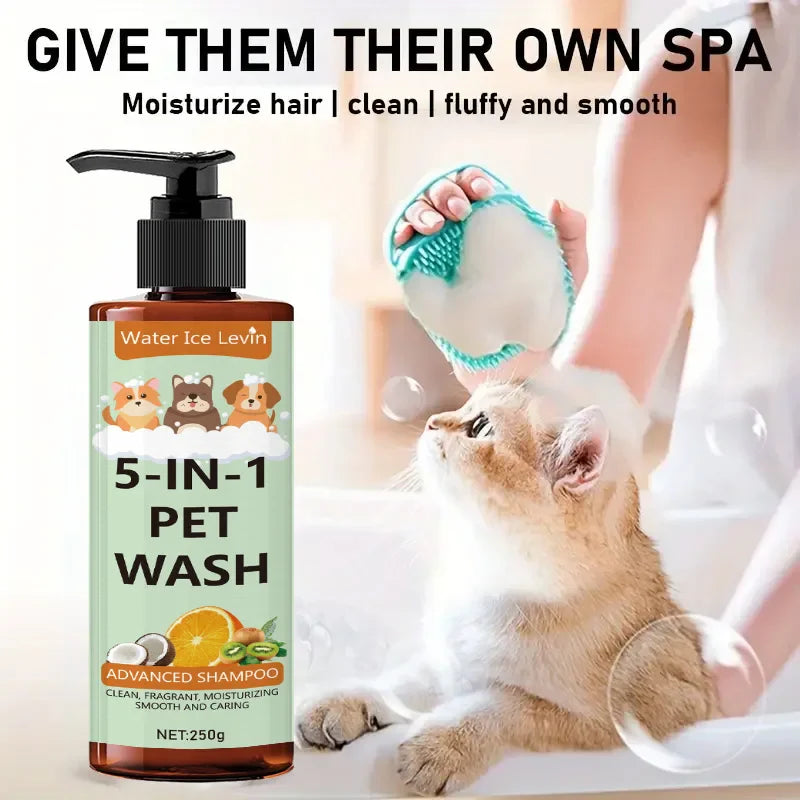 5-in-1 Coconut Pet Shampoo & Conditioner | Gentle Natural Formula for Dogs & Cats - Box 250g