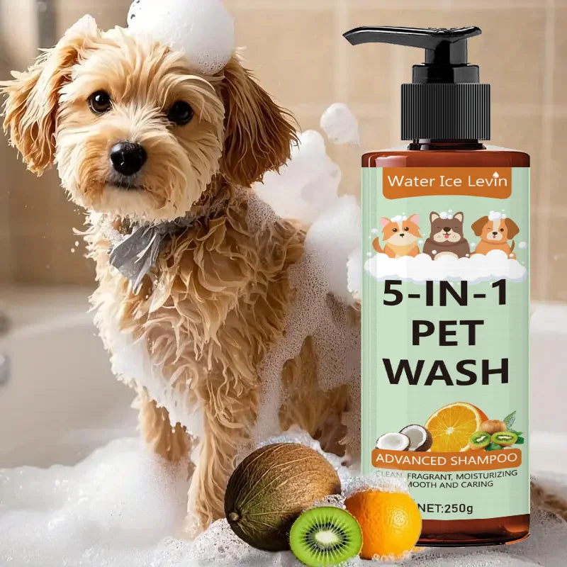 5-in-1 Coconut Pet Shampoo & Conditioner | Gentle Natural Formula for Dogs & Cats - Box 250g