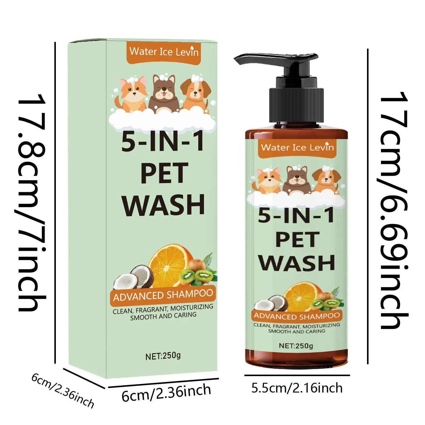 5-in-1 Coconut Pet Shampoo & Conditioner | Gentle Natural Formula for Dogs & Cats - Box 250g