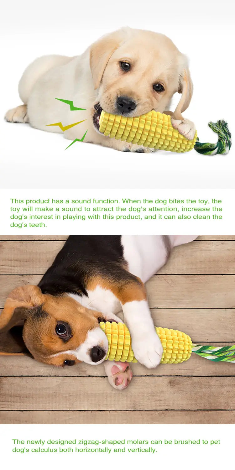 Dog Chew Toys for Aggressive Chewers Tough Durable Squeaky Interactive Dog Toys Puppy Teeth Chew Corn Stick Toy