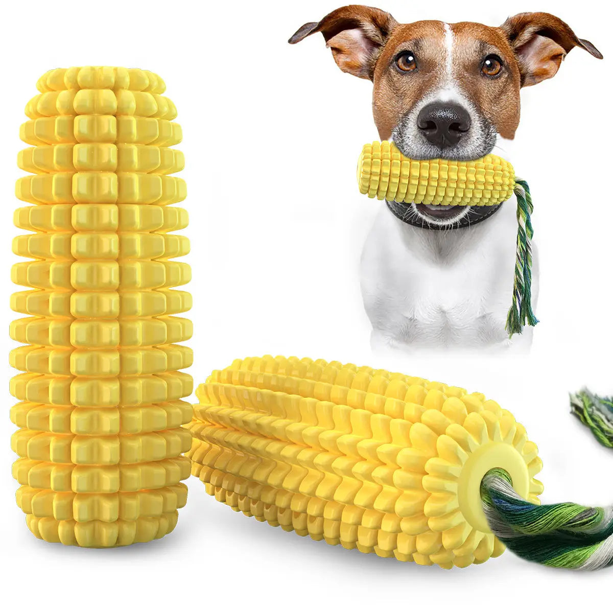 Dog Chew Toys for Aggressive Chewers Tough Durable Squeaky Interactive Dog Toys Puppy Teeth Chew Corn Stick Toy