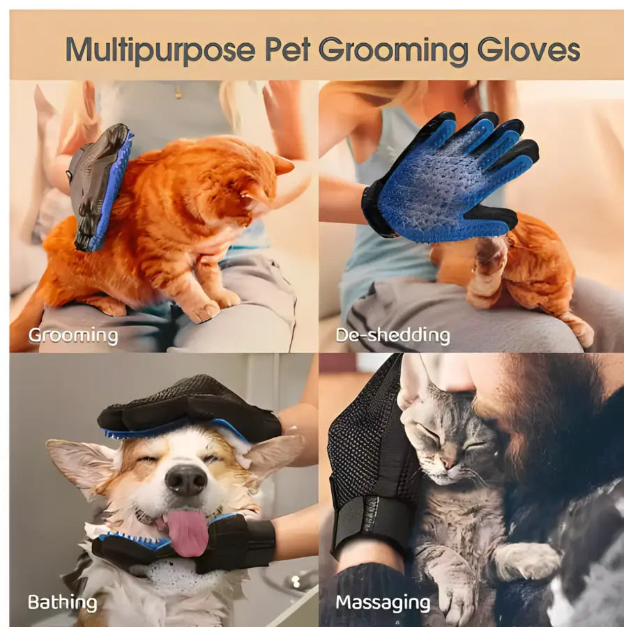 Silicone Deshedding & Massage Brush Mitt | Hair Remover Tool
