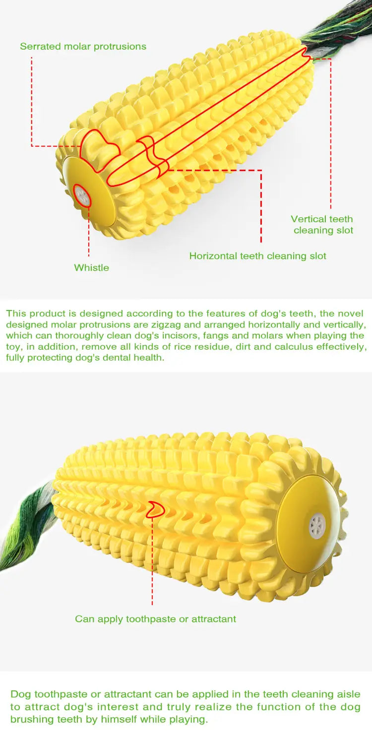 Dog Chew Toys for Aggressive Chewers Tough Durable Squeaky Interactive Dog Toys Puppy Teeth Chew Corn Stick Toy