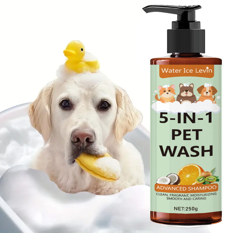 5-in-1 Coconut Pet Shampoo & Conditioner | Gentle Natural Formula for Dogs & Cats