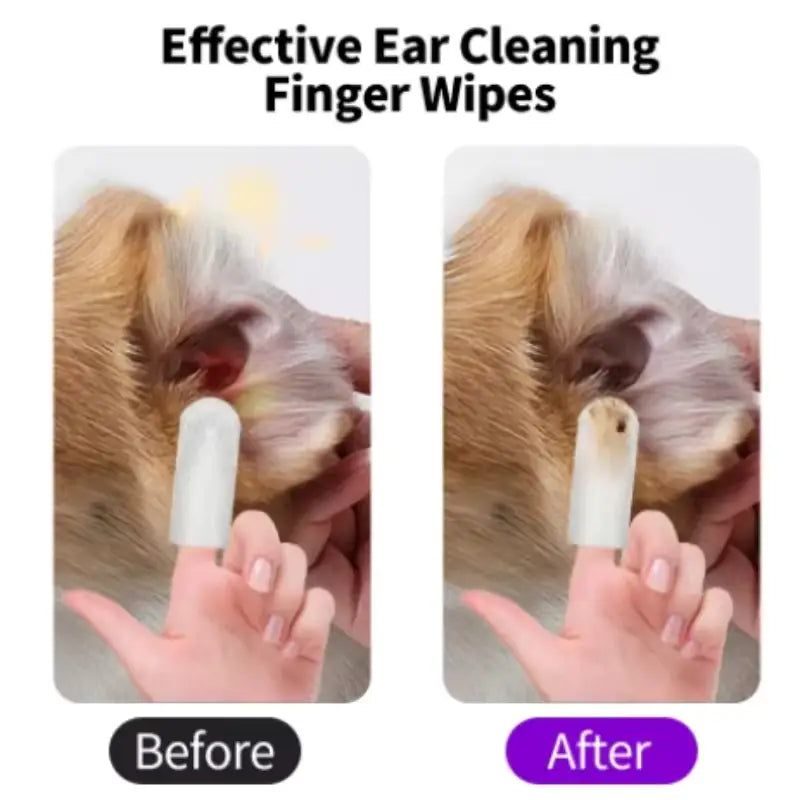 Pet Ear Cleaning Wipes Disposable Ear Care Finger Cover Convenient And Dirty Hand Ear Mite Ear Mite And Dogs Cleaning