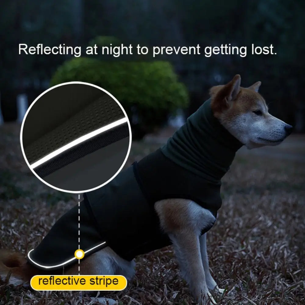 Dog Calming Wrap Elastic Dog Anxiety Vest Reflective Warm Dogs Calming Jacket Windproof with Hoodie Dog Rainy Vest