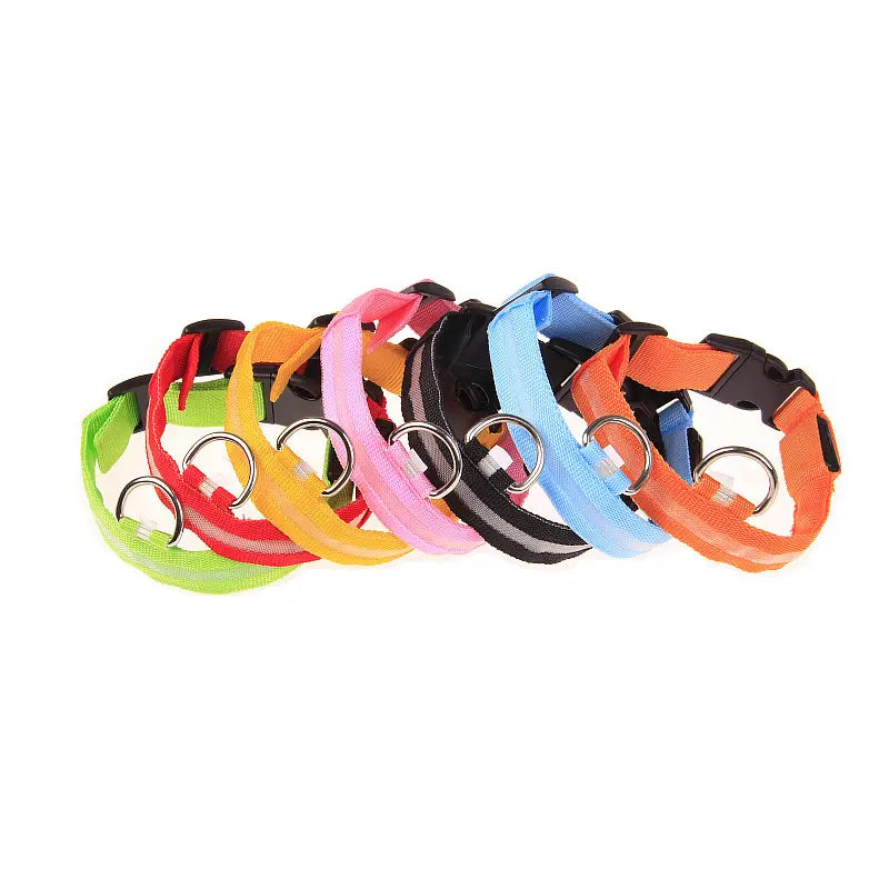 LED Glow Dog Leash with Luminous Collar – Night Safety Flashing Nylon Lead for Dogs