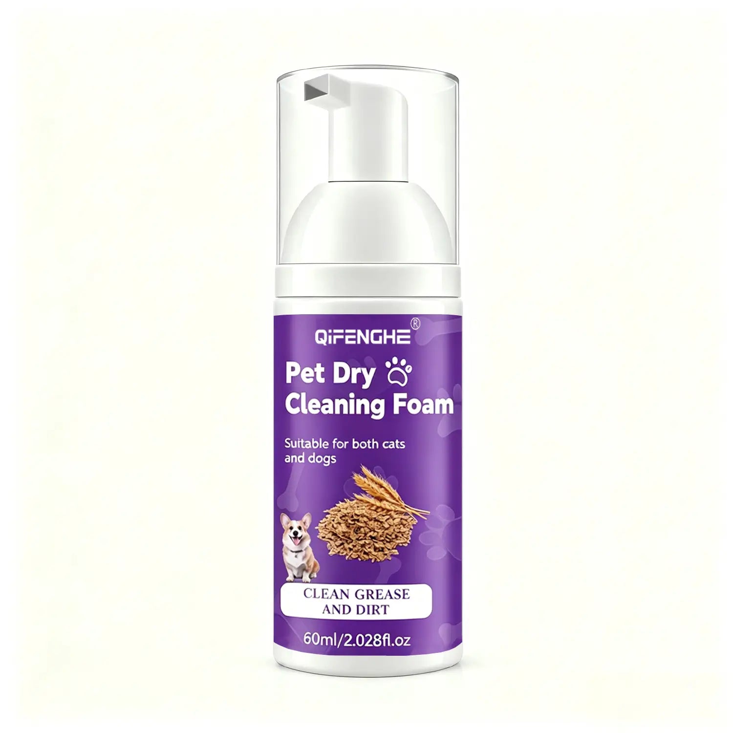 Waterless Pet Dry Shampoo Foam for Dogs & Cats - No Rinse Deodorizing Cleansing Mousse for Puppies & Kittens