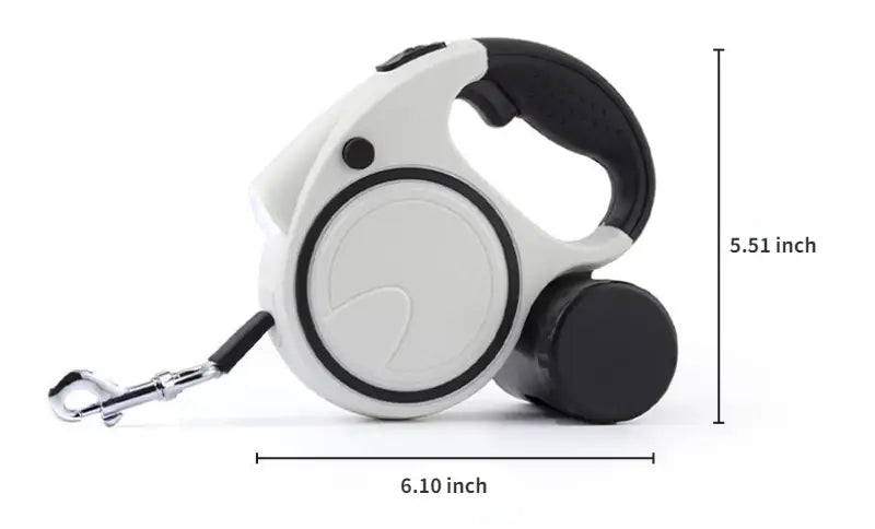 Retractable Dog Leash with LED Poop Bag Dispenser 16 FT Reflective Leash Dog Walking Puppy Durable Tractor