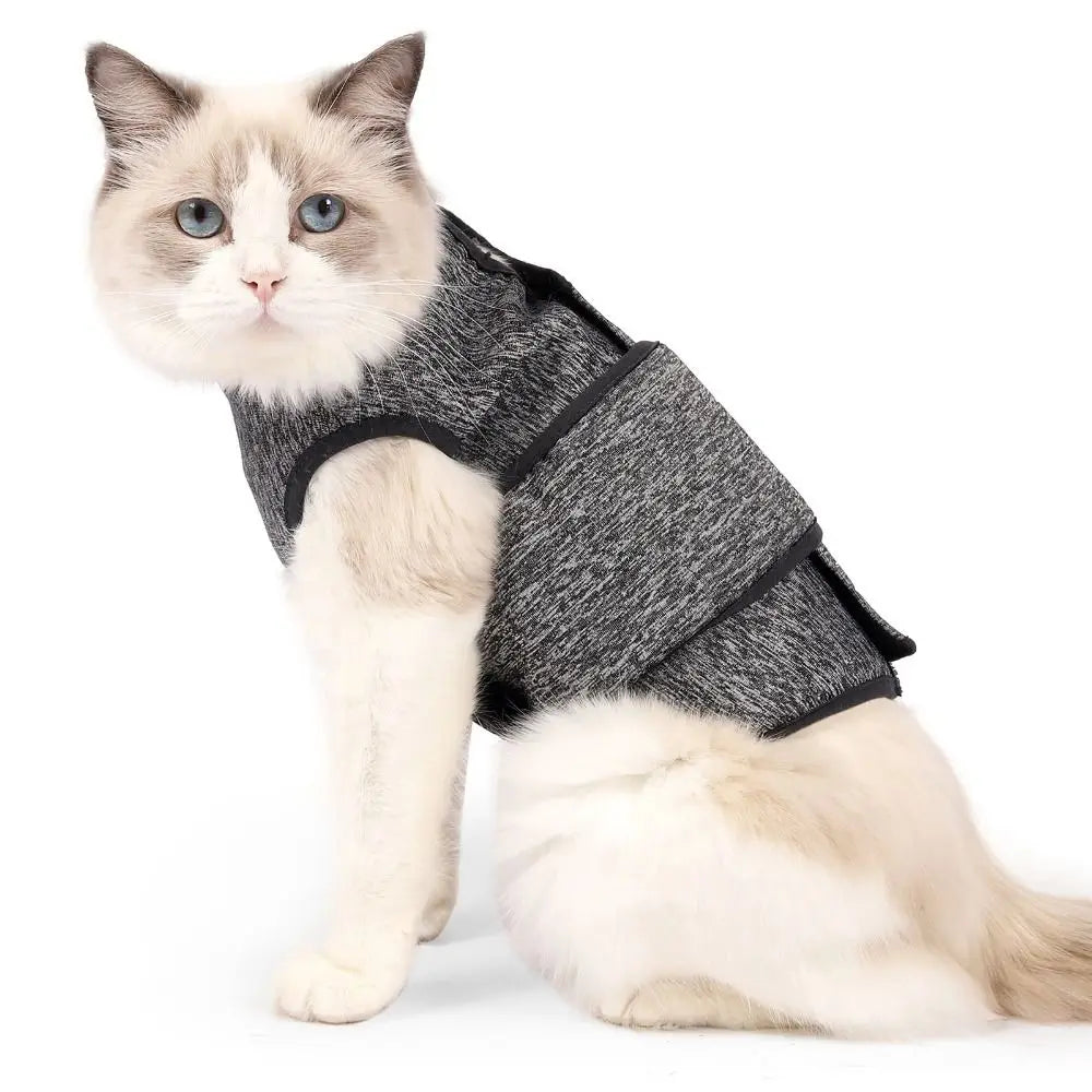 Adjustable Cat Calming Vest Soft Elastic Anti Anxiety Pet Coat Breathable Cat Recovery Clothes Cat Anxiety Jacket