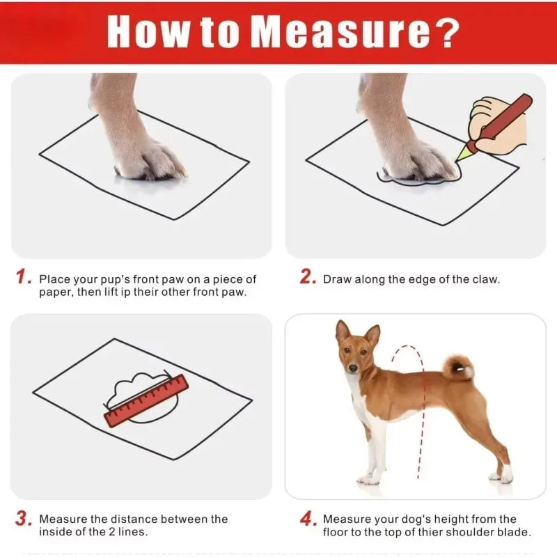 Anti-Slip Tall Dog Waterproof Boots with Suspenders for Winter Snow Rain & Hiking