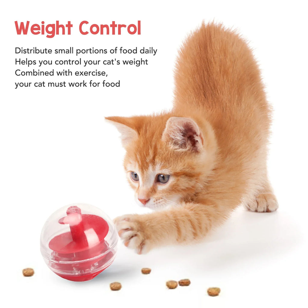 Cat Treat Dispensing Puzzle Cat Treat Dispensing Bite Resistant Interactive Pet Slow Feeder Puzzle for Kitten - Red