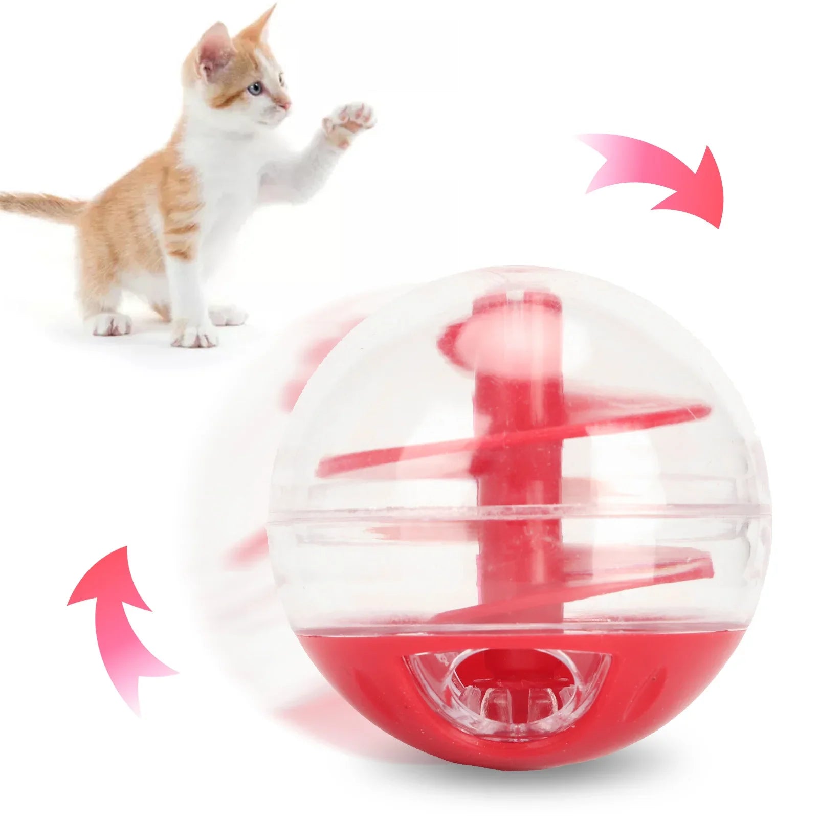 Cat Treat Dispensing Puzzle Cat Treat Dispensing Bite Resistant Interactive Pet Slow Feeder Puzzle for Kitten - Red