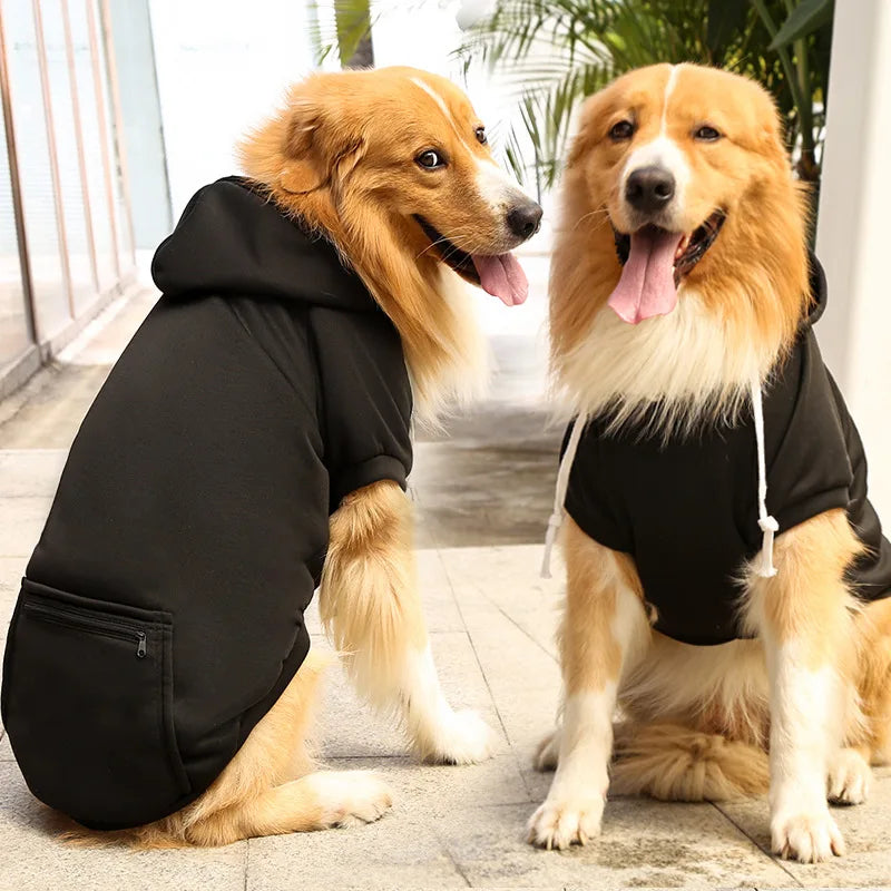Fleece Pet Winter Jacket Vest for Small Medium & Large Dogs - Black / 5XL(25-45kg)