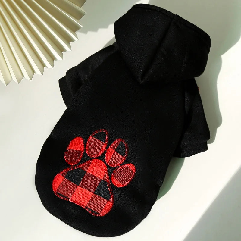 Fleece Pet Winter Jacket Vest for Small Medium & Large Dogs - Black Foot / 5XL(25-45kg)