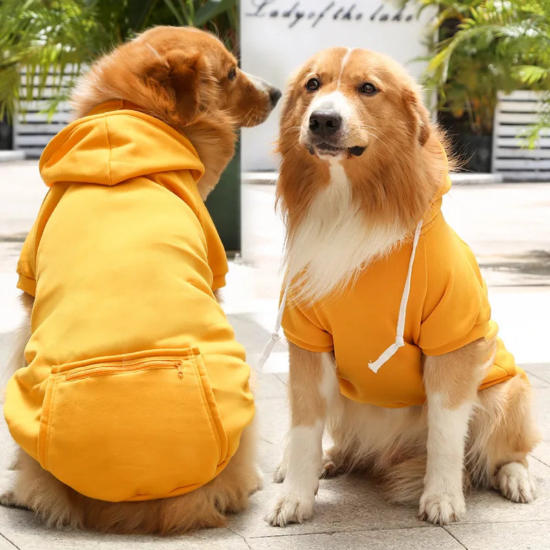Fleece Pet Winter Jacket Vest for Small Medium & Large Dogs - Yellow / 2XL(7-9kg)
