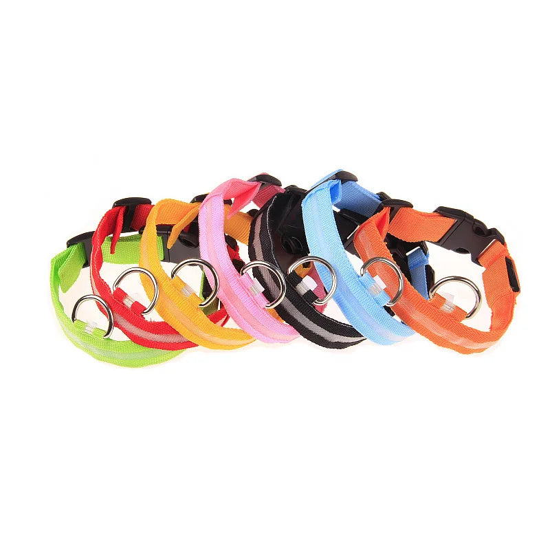 LED Glow Dog Leash with Luminous Collar – Night Safety Flashing Nylon Lead for Dogs