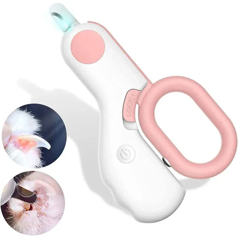 LED Light Pet Nail Clipper with Safety Lock for Dogs & Cats