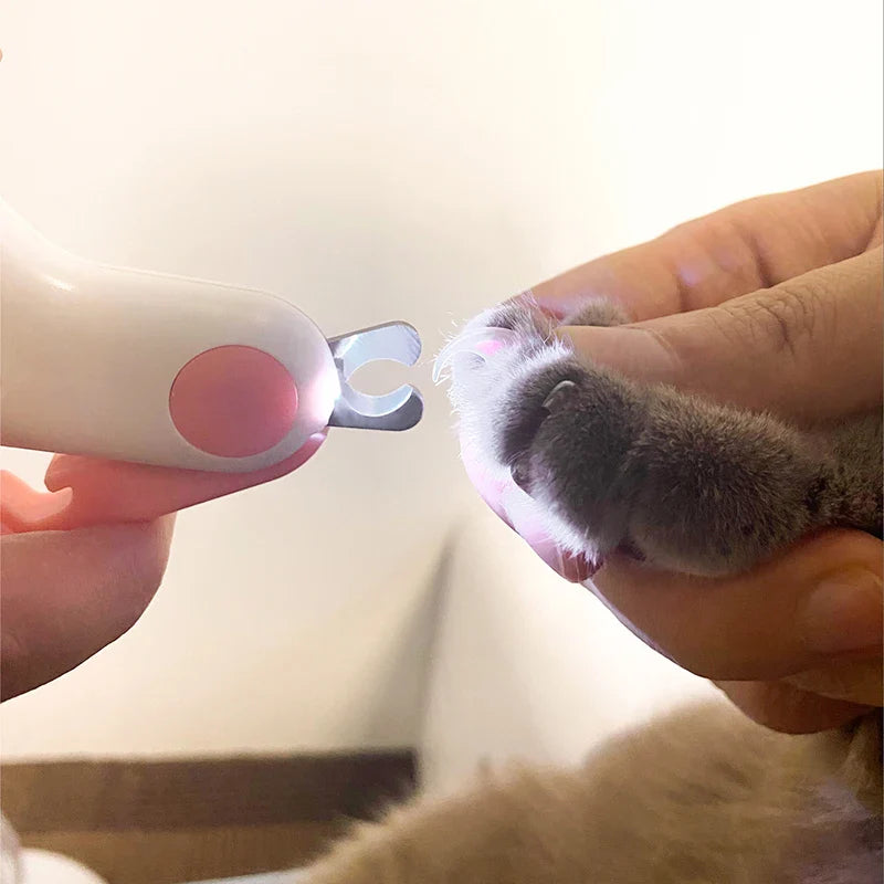 LED Light Pet Nail Clipper with Safety Lock for Dogs & Cats