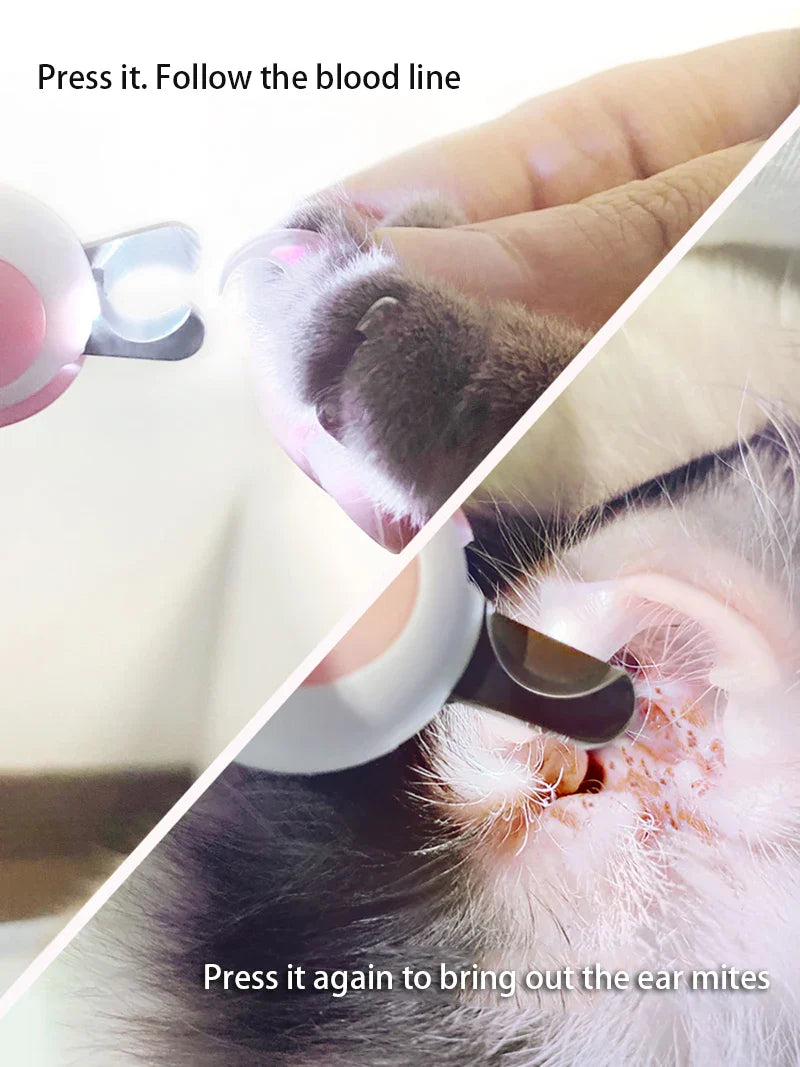 LED Light Pet Nail Clipper with Safety Lock for Dogs & Cats