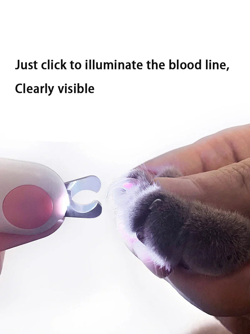 LED Light Pet Nail Clipper with Safety Lock for Dogs & Cats