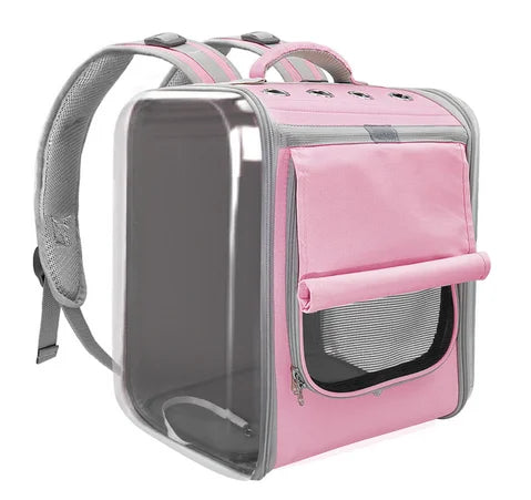 Pet Carrier Backpack Bag Dog Outdoor Travel Bag - Pink / S