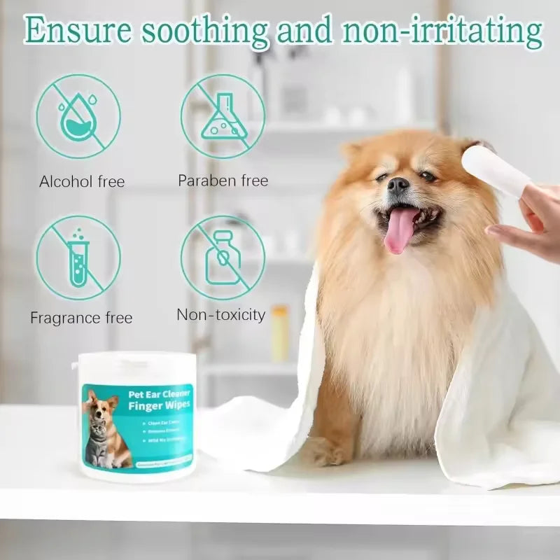 Pet Ear Cleaning Wipes Disposable Ear Care Finger Cover Convenient And Dirty Hand Ear Mite Ear Mite And Dogs Cleaning