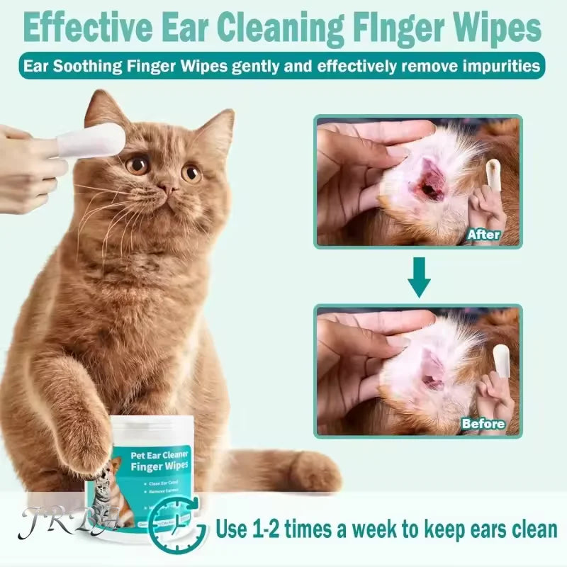 Pet Ear Cleaning Wipes Disposable Ear Care Finger Cover Convenient And Dirty Hand Ear Mite Ear Mite And Dogs Cleaning
