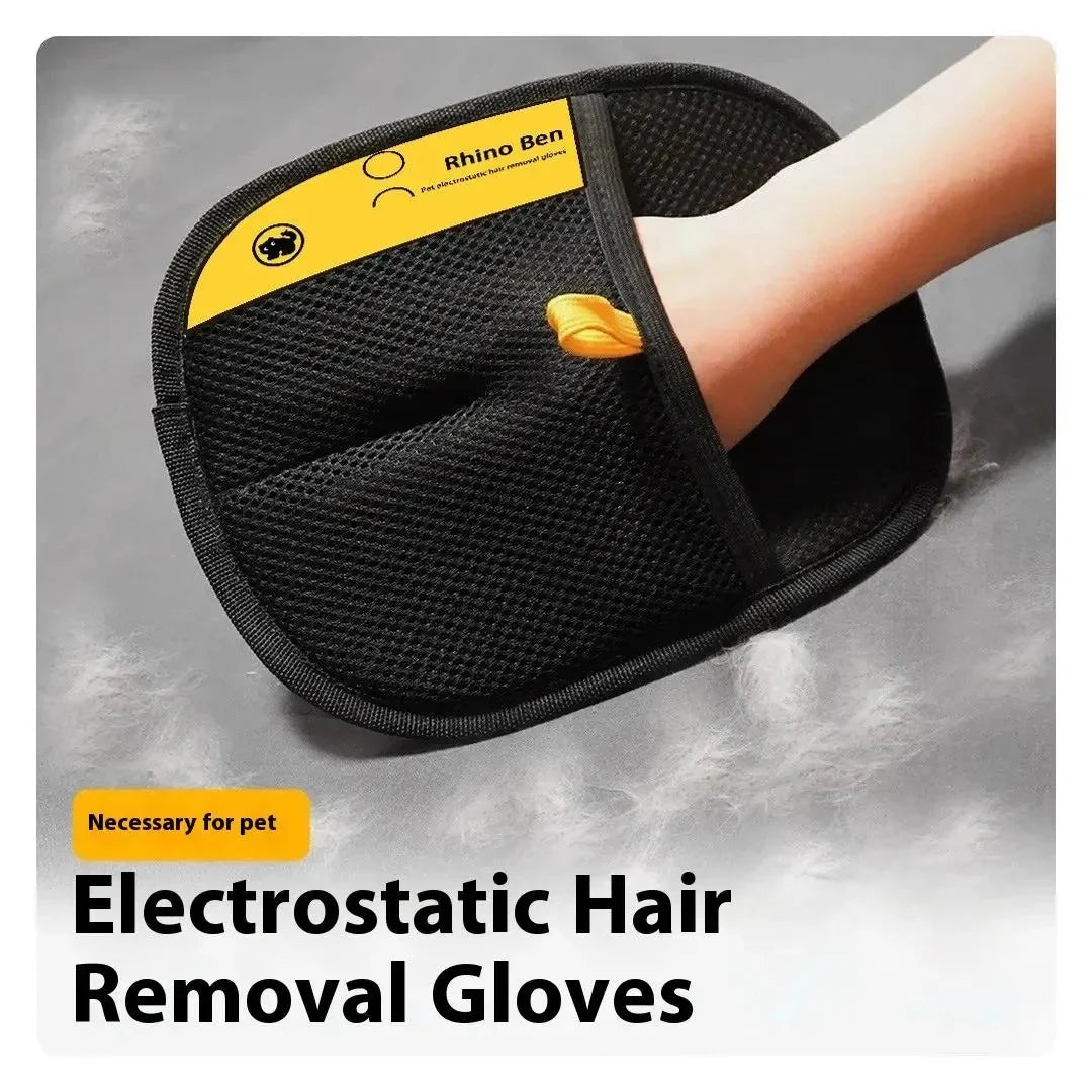 Silicone Deshedding & Massage Brush Mitt | Hair Remover Tool - black black