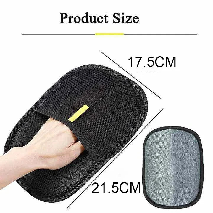 Silicone Deshedding & Massage Brush Mitt | Hair Remover Tool - black