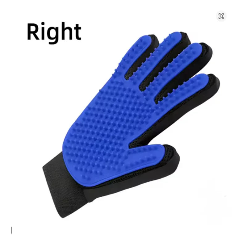 Silicone Deshedding & Massage Brush Mitt | Hair Remover Tool - blue right