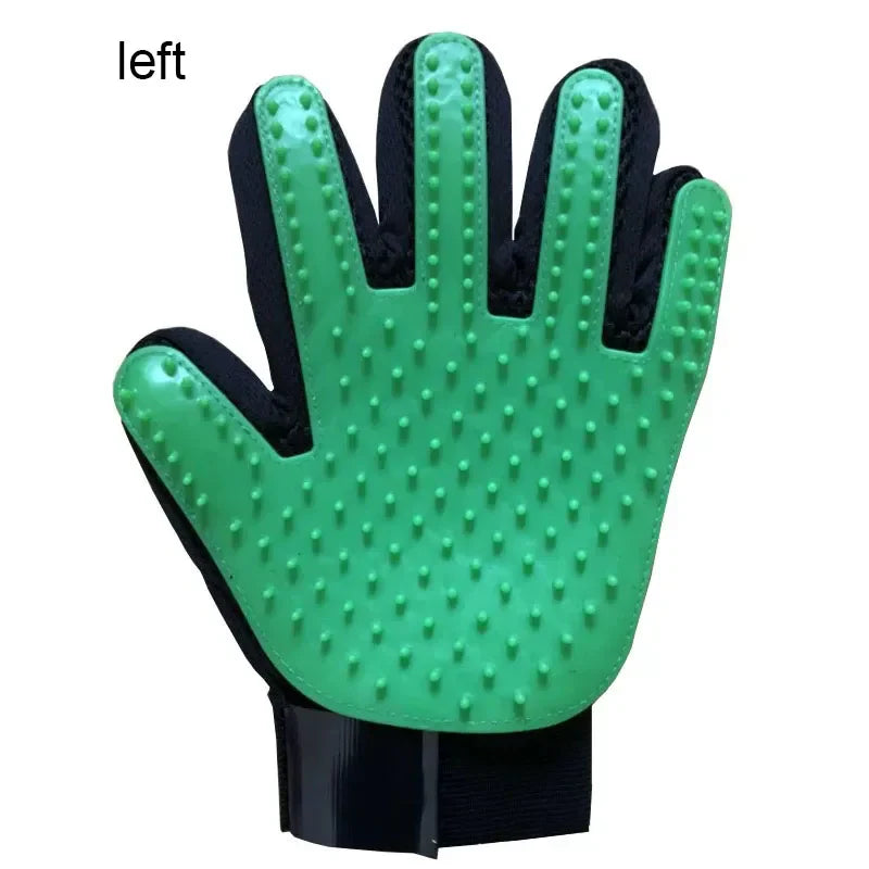 Silicone Deshedding & Massage Brush Mitt | Hair Remover Tool - green left