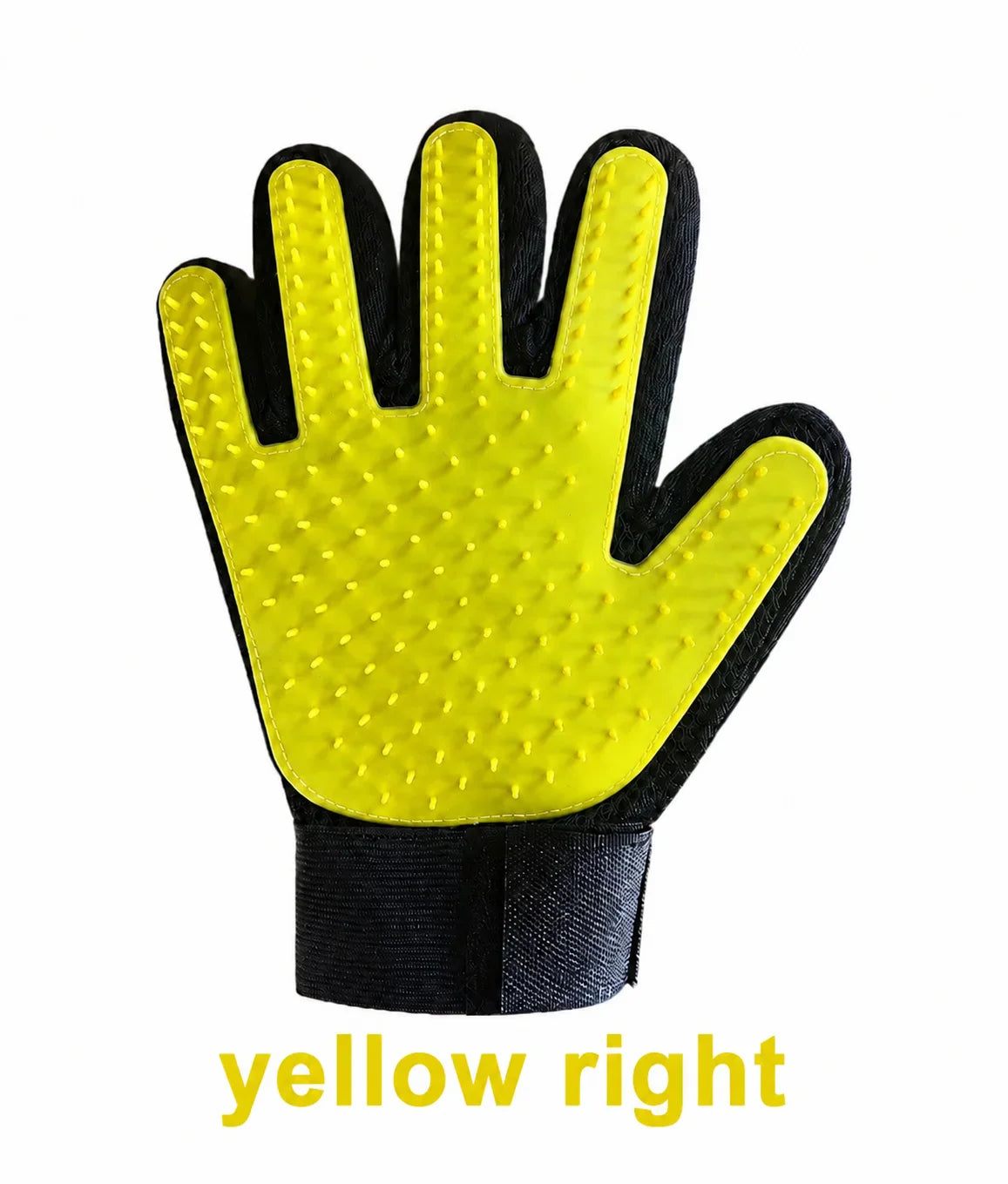 Silicone Deshedding & Massage Brush Mitt | Hair Remover Tool - yellow right