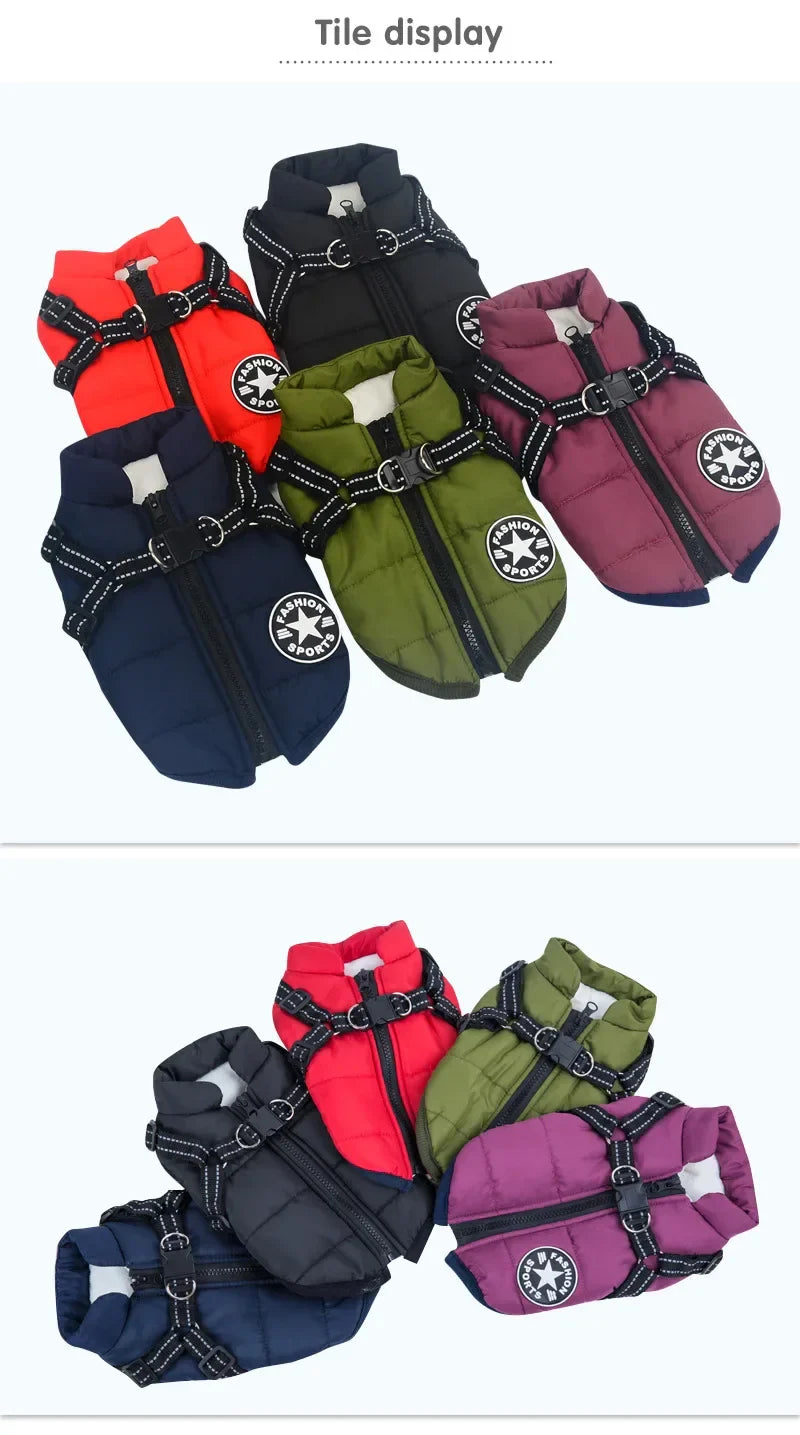 Warm Waterproof Winter Coat for Small Medium & Large Dogs