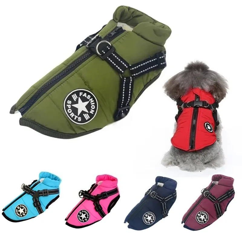 Warm Waterproof Winter Coat for Small Medium & Large Dogs