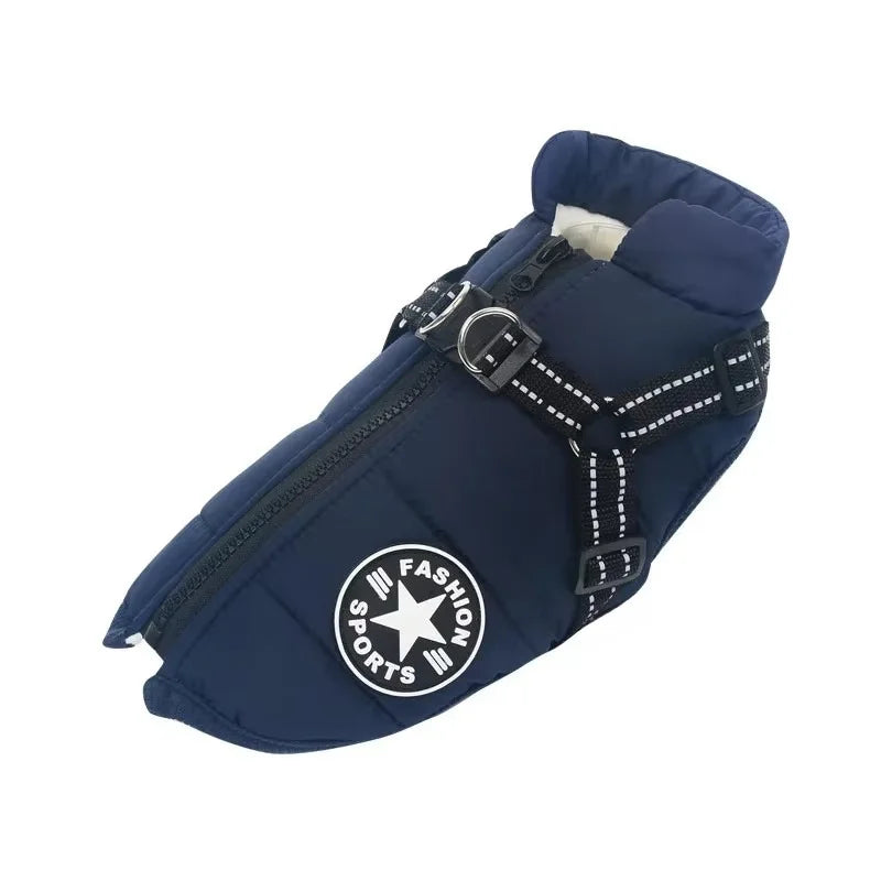 Warm Waterproof Winter Coat for Small Medium & Large Dogs - blue / L