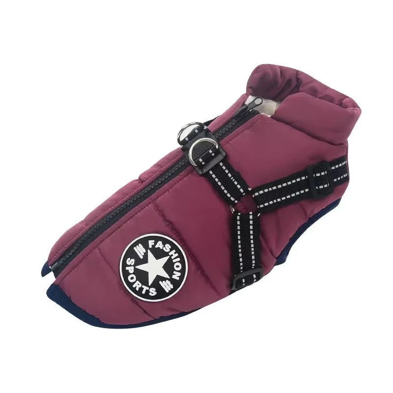 Warm Waterproof Winter Coat for Small Medium & Large Dogs - purple / XL
