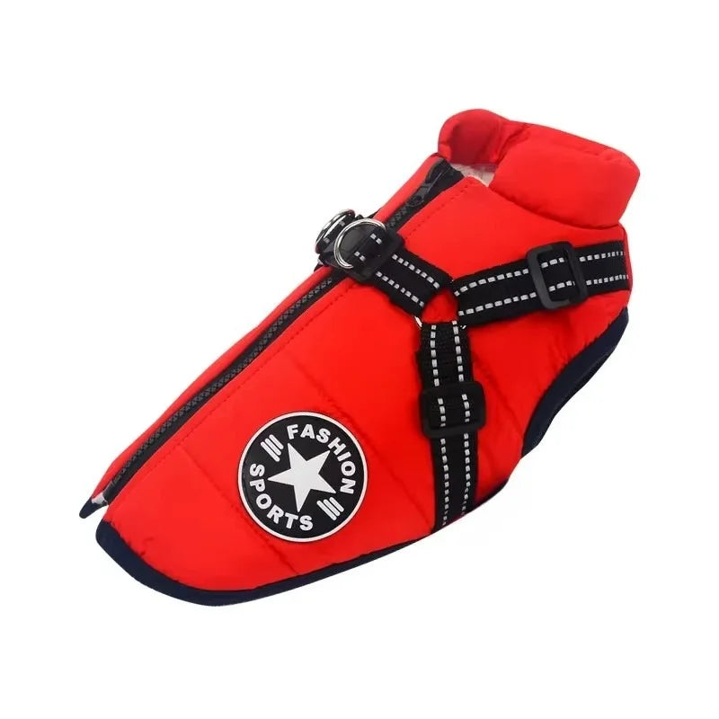 Warm Waterproof Winter Coat for Small Medium & Large Dogs - red / L